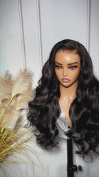 7x6 HD Lace Front Human Hair Wig | Glueless Body Wave Wig Pre-Plucked (Natural Black)